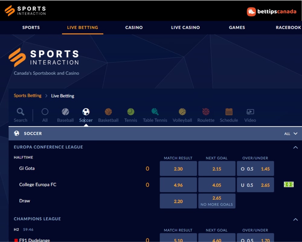 Live Betting Sports Interaction